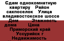 Сдам однокомнатную квартиру › Район ­ сахпоселок › Улица ­ владивостокское шоссе › Дом ­ 67 › Этажность дома ­ 5 › Цена ­ 13 000 - Приморский край, Уссурийск г. Недвижимость » Квартиры аренда   